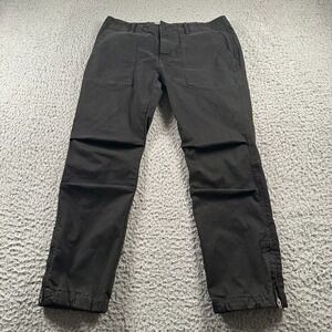 Nili Lotan French Military Pants Womens 4 Black Utility Jogger Cropped Cuff